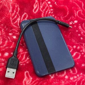 Sleek Blue Battery bank with Cable